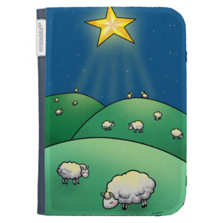 Flock of Sheep under Christmas Star Kindle Keyboard Case