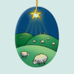 Flock of Sheep under Christmas Star ornaments