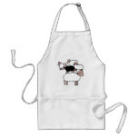 flock of sheep with black sheep aprons