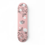 Flock/ pinkpolkadots skate board deck