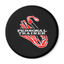 Flogger Personal Trainer.Black Fridge Magnets