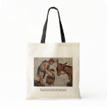 Floor Mosaic Scene, Child And Donkey Fragment Canvas Bag