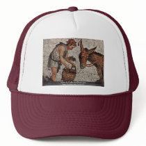 Floor Mosaic Scene, Child And Donkey Fragment Trucker Hats