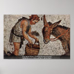 Floor Mosaic Scene, Child And Donkey Fragment Print