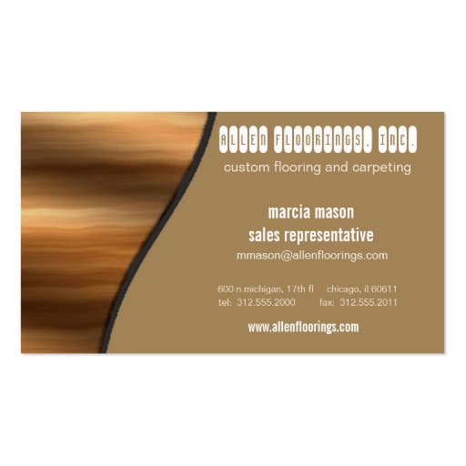 flooring and carpeting business card (front side)