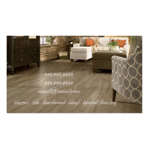 Flooring, Floors Construction Mill Work, Wood Business Cards (back side)