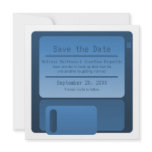 Floppy Disc Save the Date Announcement, Dark Blue