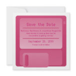 Floppy Disc Save the Date Announcement, Magenta