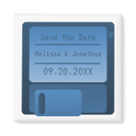 Floppy Disc Save the Date Magnet, Dark Blue