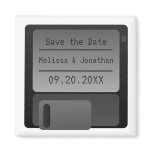 Floppy Disc Save the Date Magnet, Gray