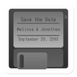 Floppy Disc Save the Date Stickers, Gray