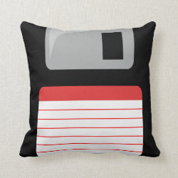 Floppy Disk Pillow - black, silver and red