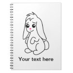 Floppy Ear Cute White Bunny Rabbit notebooks