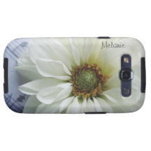 flor blanca en el caso del ambiente de la galaxia  galaxy s3 cárcasas