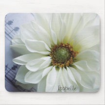 flor blanca en mousepad de la música