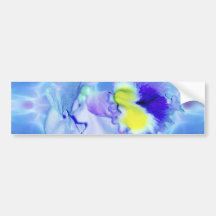 Flor de la orquídea azul etiqueta de parachoque