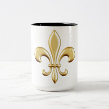 Flor de lis de oro taza