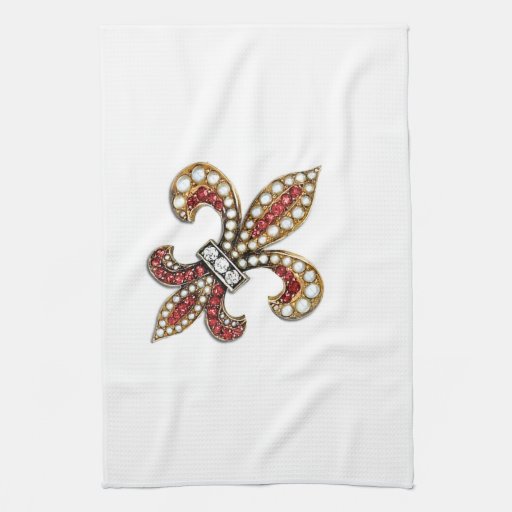 flor de lis fleur de lis jewel new orleans kitchen towels zazzle flor de lis fleur de lis jewel new orleans kitchen towels zazzle