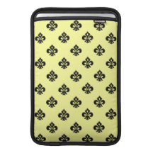 Flor de lis metálica (negro) funda para macbook air