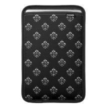Flor de lis metálica (plata) fundas macbook air