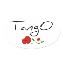 Flor de  Tango Oval Stickers