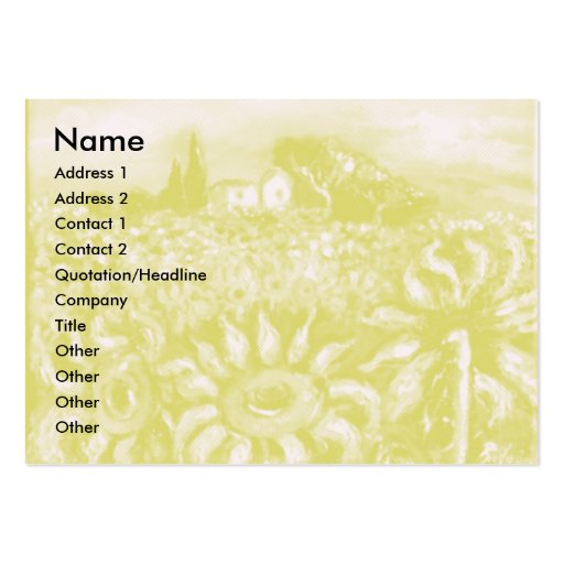 FLORA IN TUSCANY/ Fields ,Poppies and Sunflowers Business Card Template (front side)