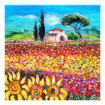 FLORA IN TUSCANY/ Fields ,Poppies and Sunflowers Personalized Invitation