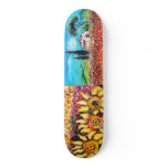 FLORA IN TUSCANY, red green yellow pink Skate Boards