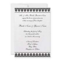 Flora Wedding Invitation-Black/White
