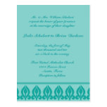 Flora Wedding Invitation-Teal/Teal Post Card