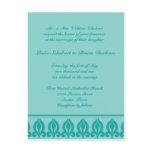 Flora Wedding Invitation-Teal/Teal Post Card