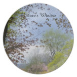 Floración de la ventana de la naturaleza plena platos