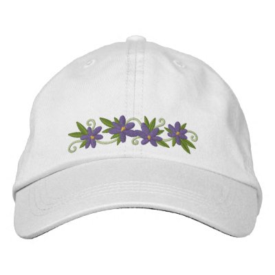 Floraciones del azafrán gorras de beisbol bordadas Floraciones del azafrán gorras de beisbol bordadas