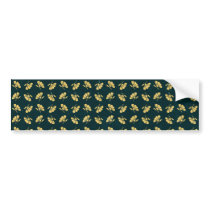 FLORAL56 NAVY CREAM GREEN FLORAL FLOWER PATTERN TE BUMPER STICKERS
