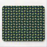 FLORAL56 NAVY CREAM GREEN FLORAL FLOWER PATTERN TE mousepads