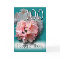 Floral 100th Birthday Congratulations Card