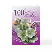 Floral 100th Birthday Congratulations Card
