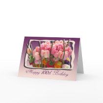 Floral 100th Birthday Congratulations Card