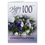 Floral 100th Birthday Congratulations Card