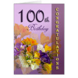 Floral 100th Birthday Congratulations Card
