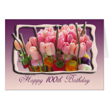 Floral 100th Birthday Congratulations Card