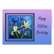 Floral 100th Birthday Congratulations Card