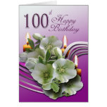 Floral 100th Birthday Congratulations Card