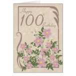 Floral 100th Birthday Greeting Card