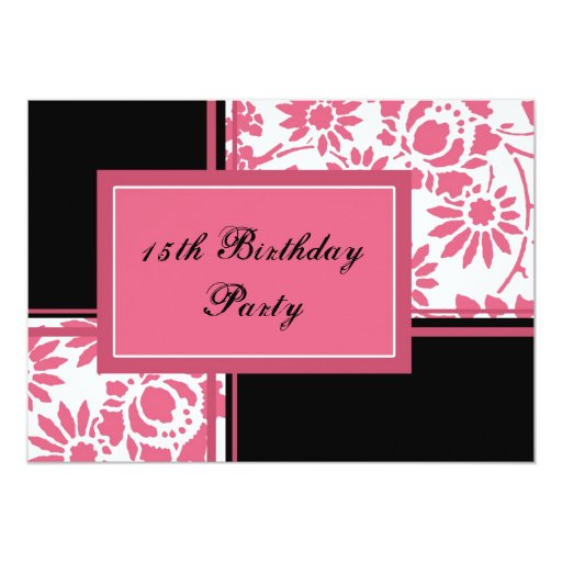 floral 15th birthday party invitations zazzle 15th birthday invitations