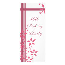 Floral 16th Birthday Party Invitations