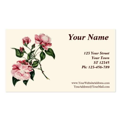 Floral 2013 Pocket Calendar Business Card (front side)