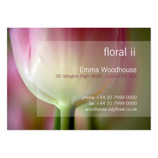 Floral 2 - Pink Tulip Business Card (front side)