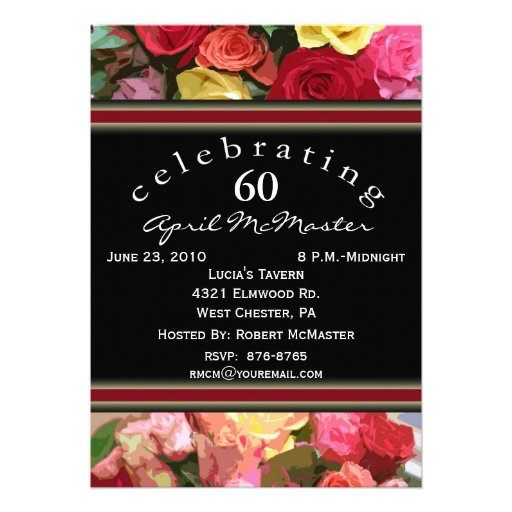 Floral 60th Birthday Party Invitation
