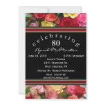 Floral 80th Birthday Party Invitation